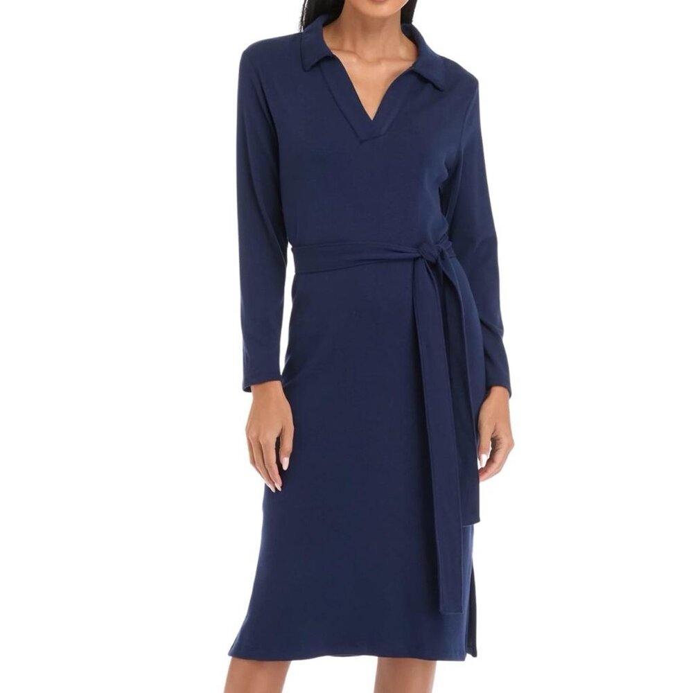 41Hawthorn Blue Wrap Knit Dress – Navy – Size Small